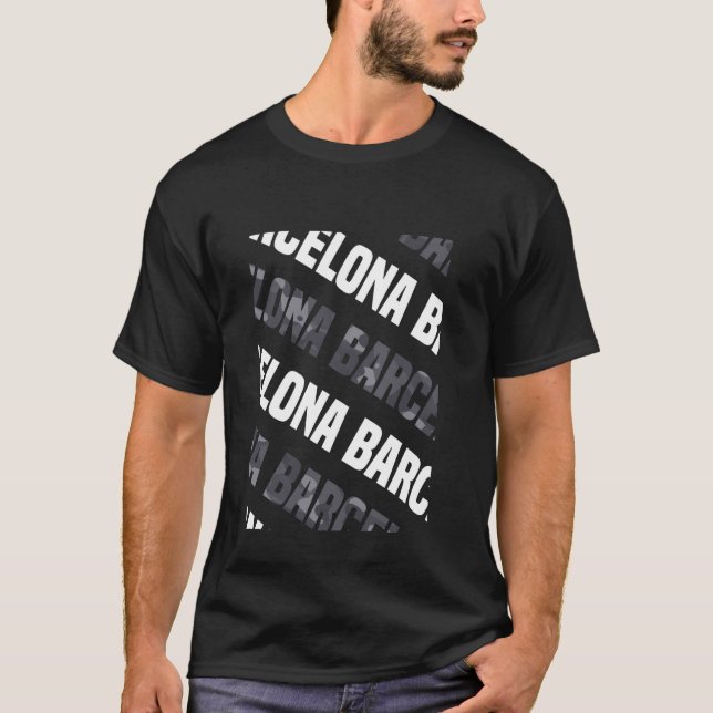 Barcelona Camo Pattern Grey Camouflage T-Shirt (Front)