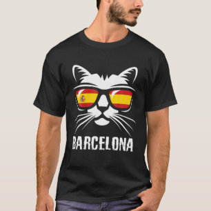 Barcelona Cat Spanish Flag T-Shirt