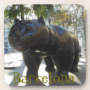 Barcelona Cat Statue on Las Ramblas Coaster