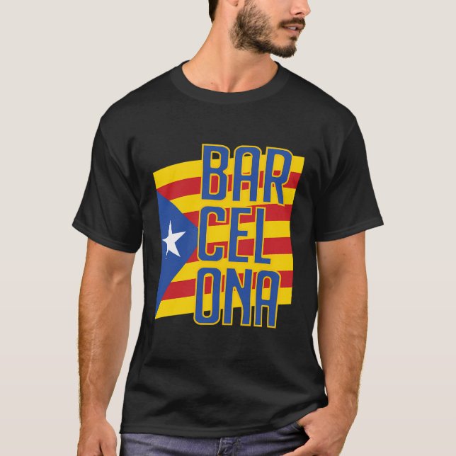 Barcelona Catalonia Flag Estelada Blava Soccer Jer T-Shirt (Front)