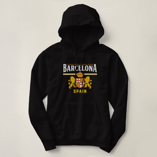Barcelona Catalonia Spain Barcelona Espana Footbal Hoodie (Design Front)
