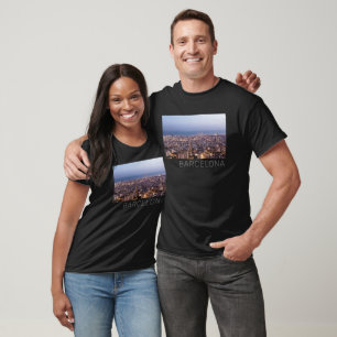 Barcelona Catalonia Sunset Skyline Spain Cityscape T-Shirt