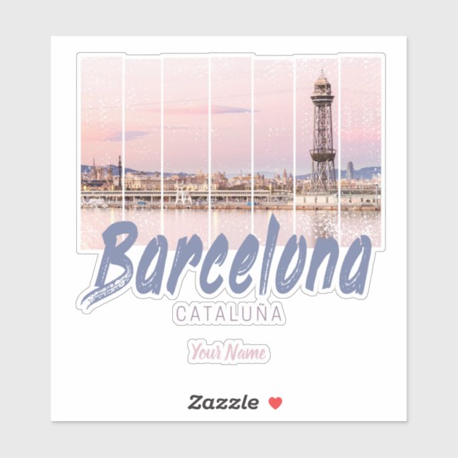 Barcelona Catalonia sunset Skyline Spain vintage (Sheet)