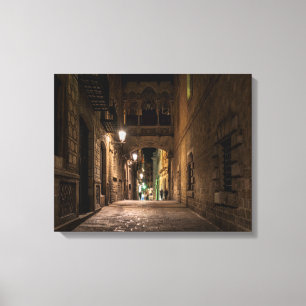 Barcelona City by Night. Spain Canvas Print