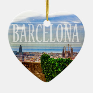 Barcelona city ceramic tree decoration