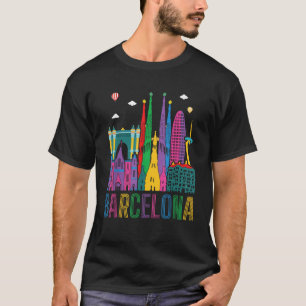 Barcelona City Landscape Attractions Architecture  T-Shirt