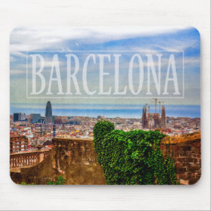 Barcelona city mouse mat