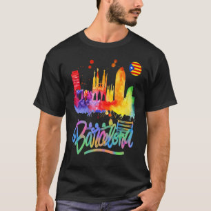Barcelona City Skyline Soccer Sports Fans Cool T-Shirt