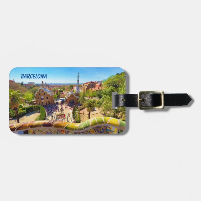 Barcelona City View Luggage Tag (Front Horizontal)
