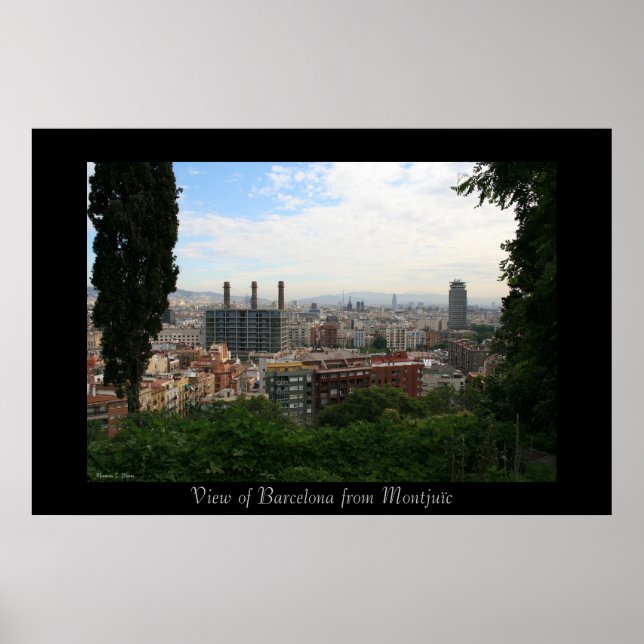 Barcelona City View Poster (Front)