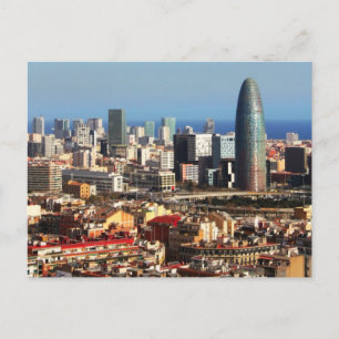 Barcelona cityscape postcard