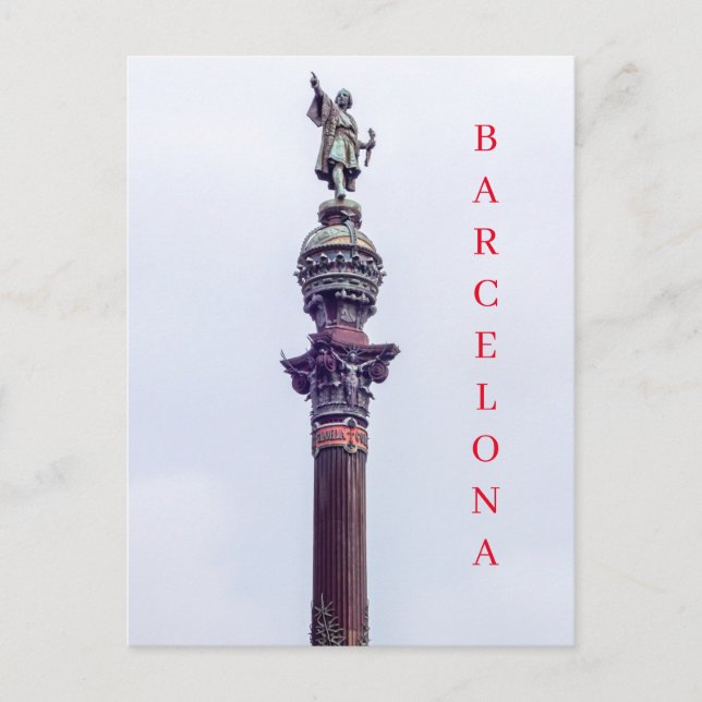 Barcelona Columbus Monument view postcard (Front)