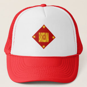 BARCELONA Design White Hat Cap