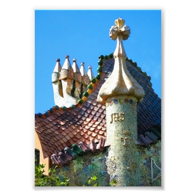 Barcelona, detail of Gaudi architecture Photo Print (Front)