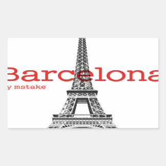 Barcelona-Eiffel by mstake Rectangular Sticker