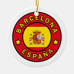 Barcelona España Ceramic Tree Decoration