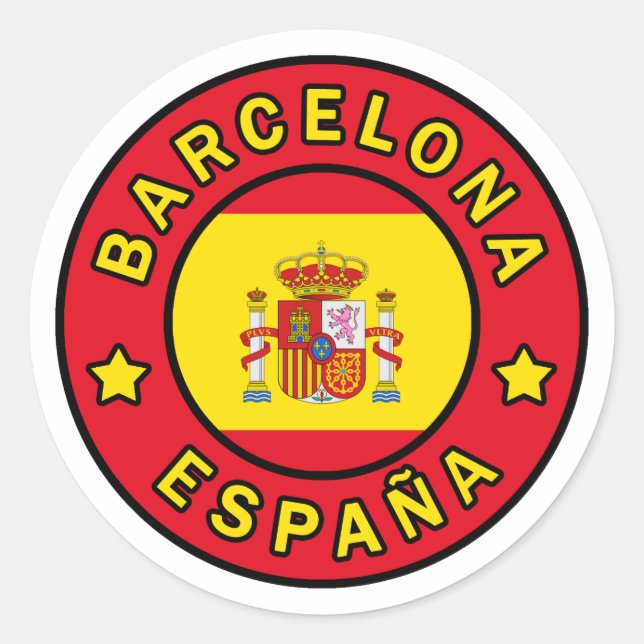Barcelona España Classic Round Sticker (Front)