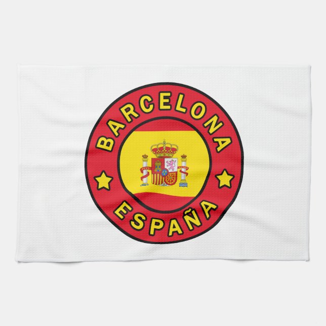 Barcelona España Tea Towel (Horizontal)