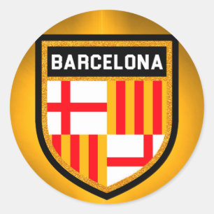 Barcelona Flag Classic Round Sticker