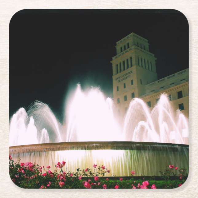 Barcelona Fountain - Placa de Catalunya - Coaster (Front)
