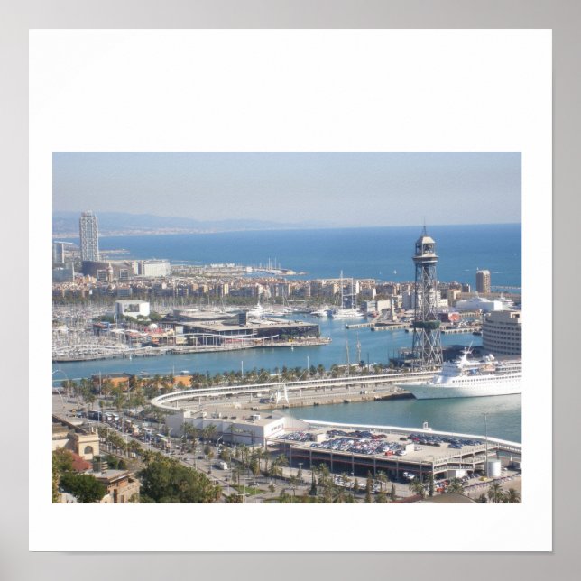 Barcelona Harbour Poster (Front)
