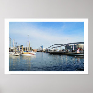Barcelona harbour Spain Poster