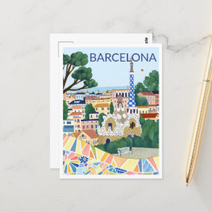 Barcelona Illustration Postcard