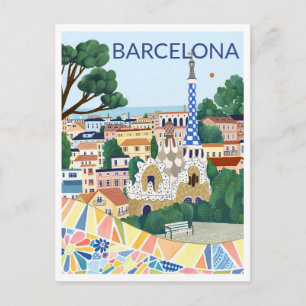 Barcelona Illustration Postcard