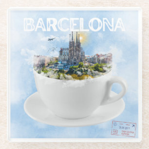 Barcelona in a Teacup – Sagrada Familia Skyline Glass Coaster