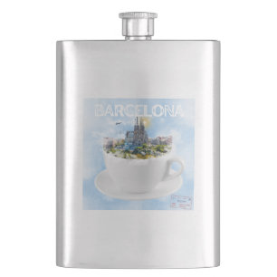 Barcelona in a Teacup – Sagrada Familia Skyline Hip Flask