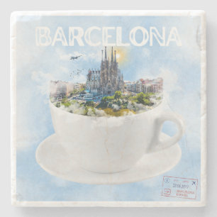 Barcelona in a Teacup – Sagrada Familia Skyline Stone Coaster