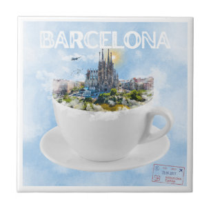 Barcelona in a Teacup – Sagrada Familia Skyline Tile