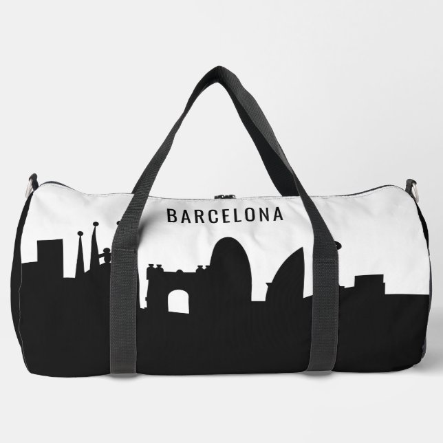 Barcelona Landmarks custom name Duffle Bag (Front)