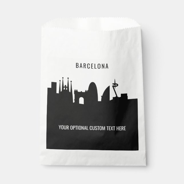 Barcelona Landmarks custom text Favour Bags (Front)