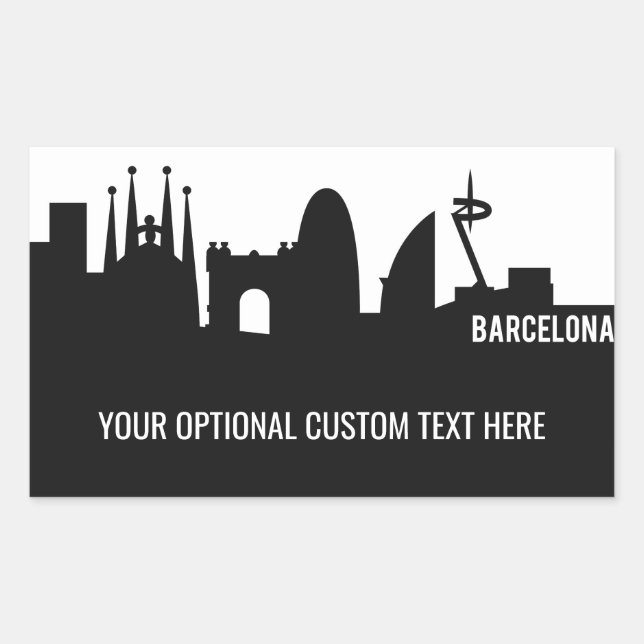 Barcelona Landmarks custom text stickers (Front)