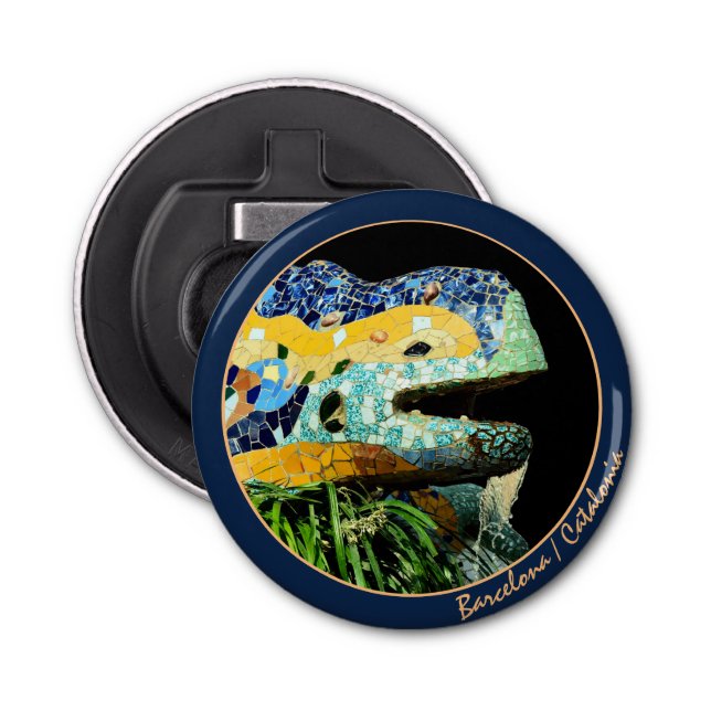 Barcelona Lizard, Art, Park Guell, Catalonia   Bottle Opener (Front)