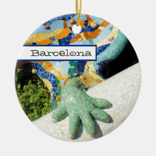 Barcelona Lizard Hand Mosaics Ceramic Tree Decoration