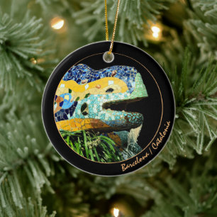 Barcelona Lizard, Park Guell, Catalonia / Gaudi Ceramic Tree Decoration