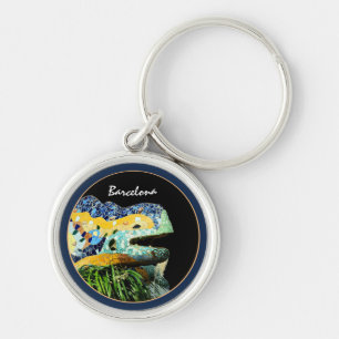 Barcelona Lizard & Park Guell, Catalonia / Gaudi   Key Ring