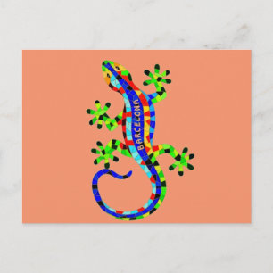 Barcelona lizard postcard
