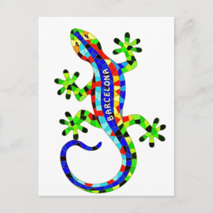 Barcelona lizard postcard