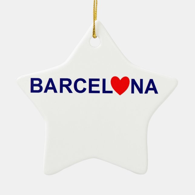Barcelona love ceramic tree decoration (Front)