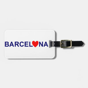 Barcelona love luggage tag