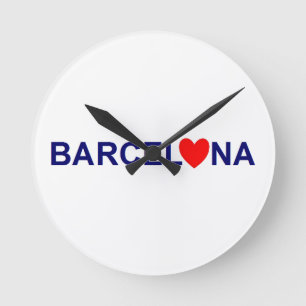 Barcelona love round clock