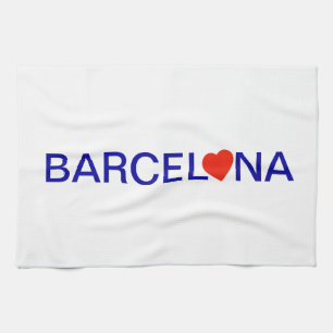 Barcelona love tea towel