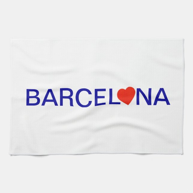 Barcelona love tea towel (Horizontal)