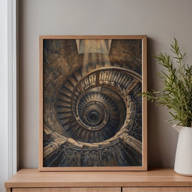 Barcelona Nautilus Spiral Staircase Canvas Print (Creator Uploaded)