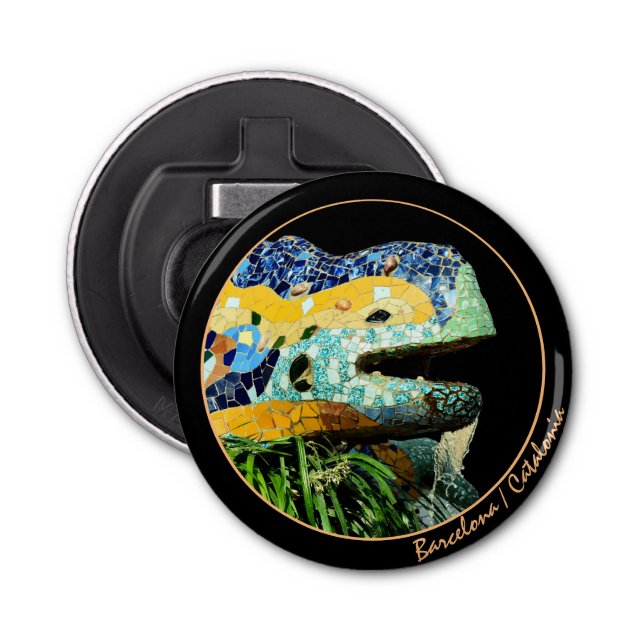 Barcelona Opener, Art, Park Guell, Spain, Lizard Bottle Opener (Front)