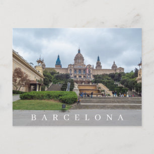 Barcelona Palau Nacional view postcard