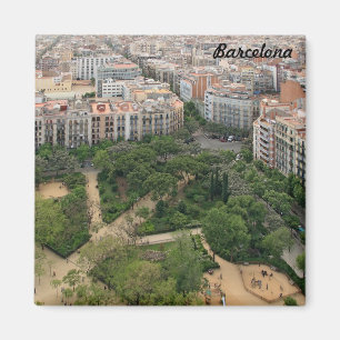 Barcelona panorama from Sagrada Familia Magnet
